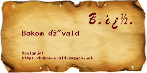Bakom Évald névjegykártya